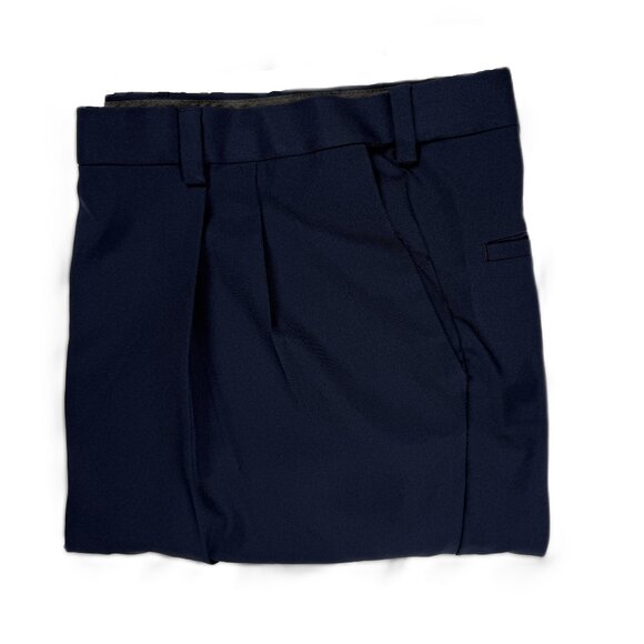 Haggar Cool 18 Pro Mens Classic Fit - Navy Pleated Pant - 48x32 Bigand Tall - Picture 6 of 9